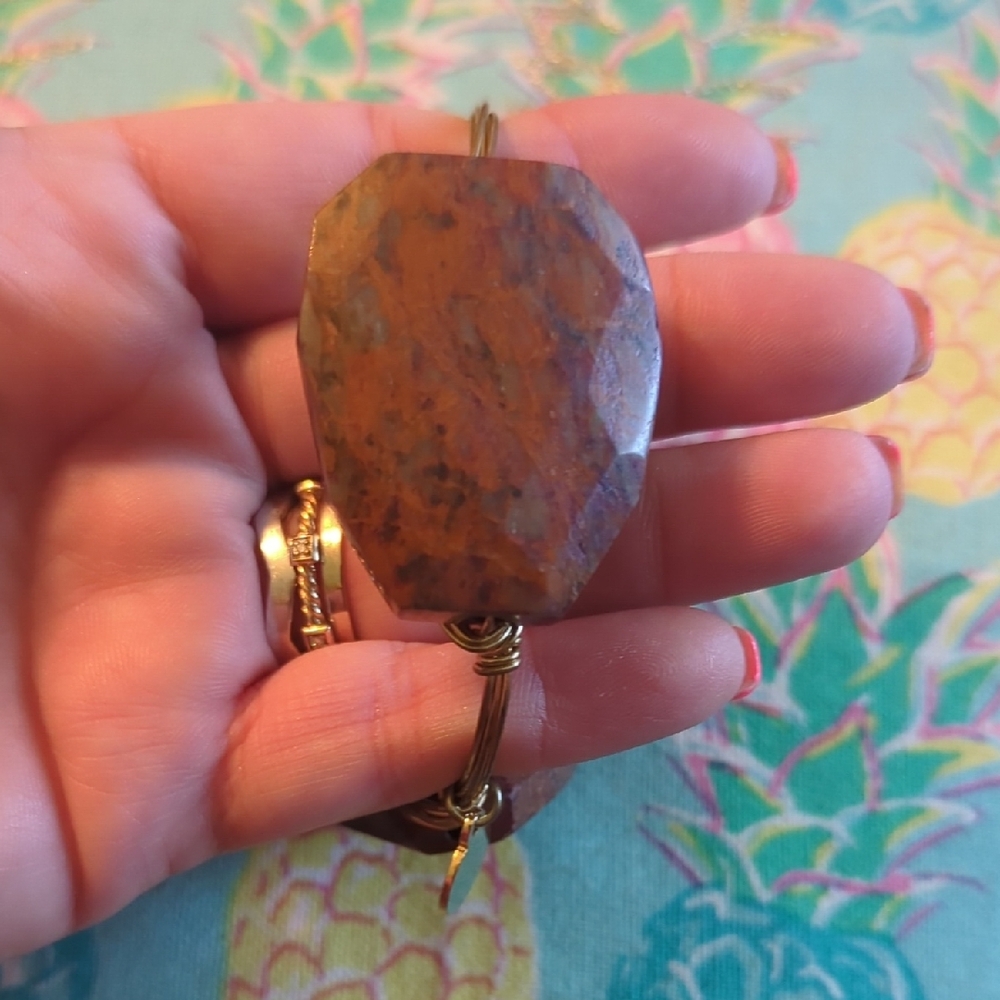 Elegant Brown Stone Bourbon And Bowties Bracelet